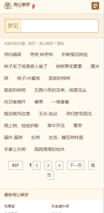 某站价值200的仿《周公解梦》源码 梦境解释查询大全网站模板