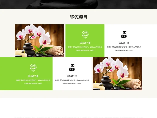 美容美体养生会所网站模板 肌肤健康管理网站源码下载