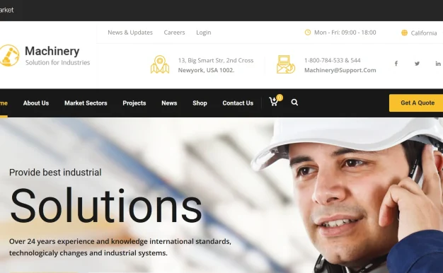 机械 - 工厂和工业业务 HTML 模板 满足各类工业、技术、工程及机械的专业级网站