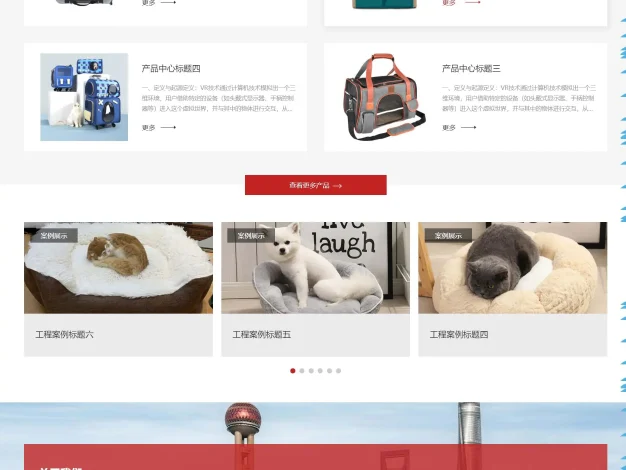 宠物装备用品精美宠物商城网站模板 吸引宠物主人的目光