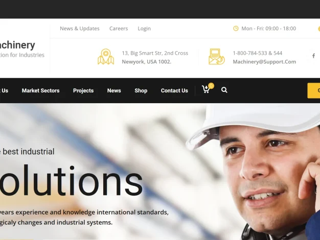 机械 - 工厂和工业业务 HTML 模板 满足各类工业、技术、工程及机械的专业级网站