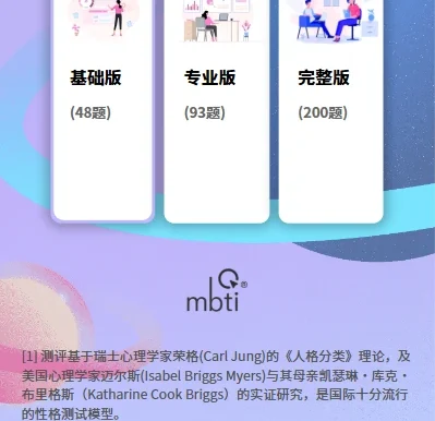 运营级MBTI十六型人格测试源码 – 精准分析与个性化职业建议
