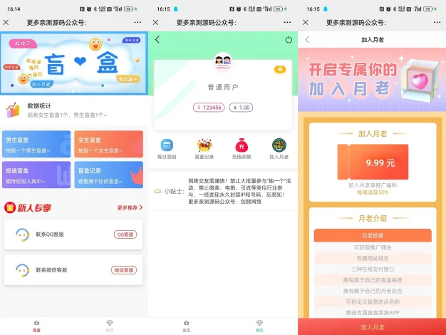 新版免公众号交友恋爱盲盒系统源码 - 互动打赏与智能匹配